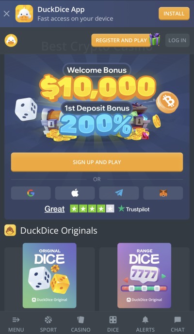 duckdice faucet mobile