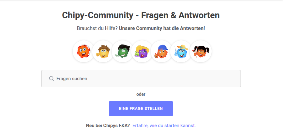 eine frage stellen Chipy