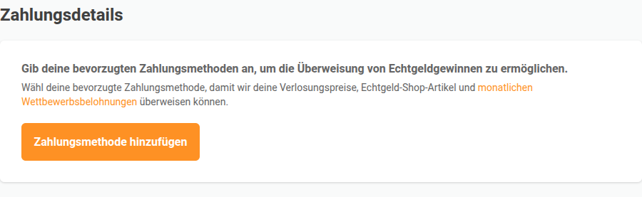 Info Box zu Zahlungsdetails