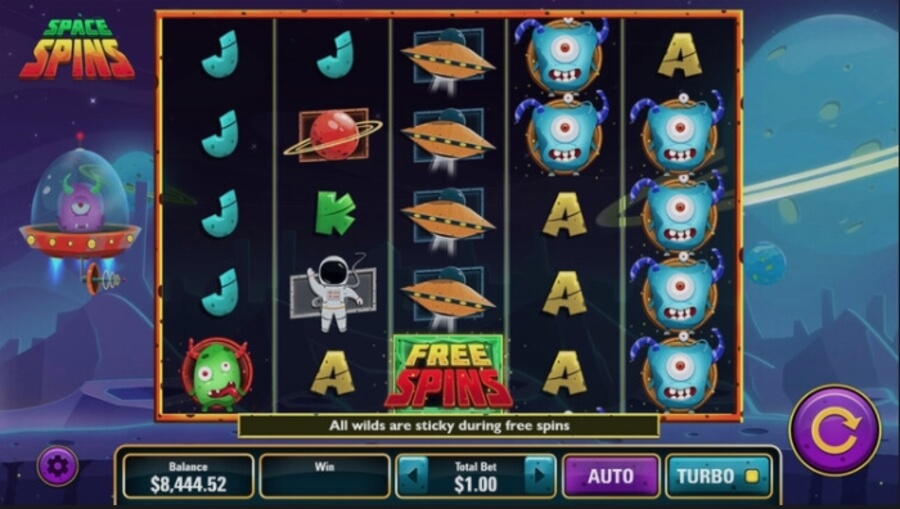 Electric Elephant Games Space Spins Online Slot Game Features