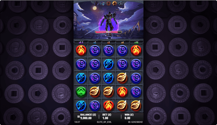 Elite of Evil The First Quest Online Slot Game Reels