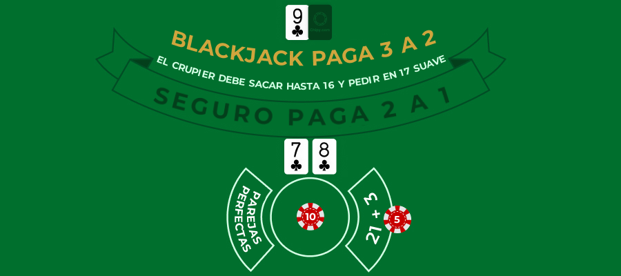 Imagen de escalera de color en blackjack 21+3