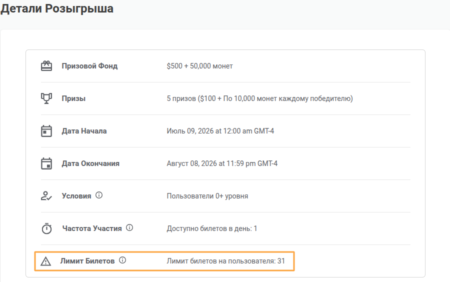 часто задаваемые вопросы лимит участия в розыгрышах