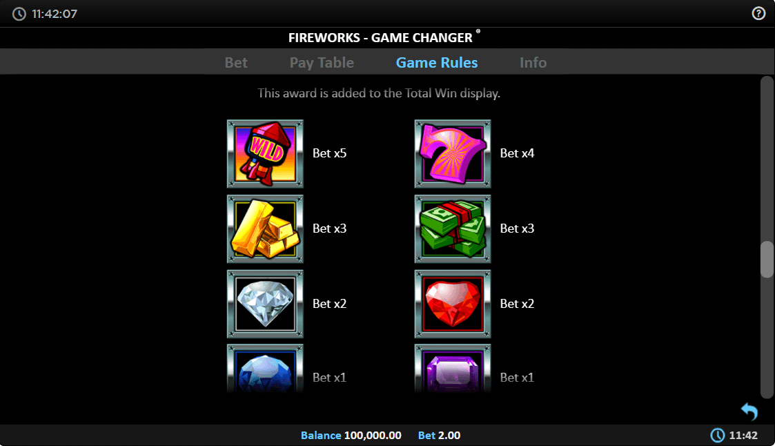 fireworks game changer rules