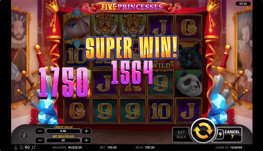 Five Princesses online slot game win