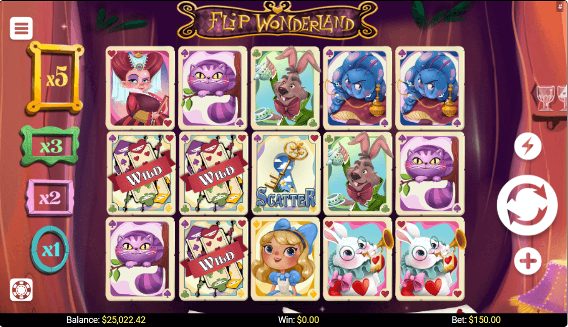 Flip Wonderland Online Slot Game Reels