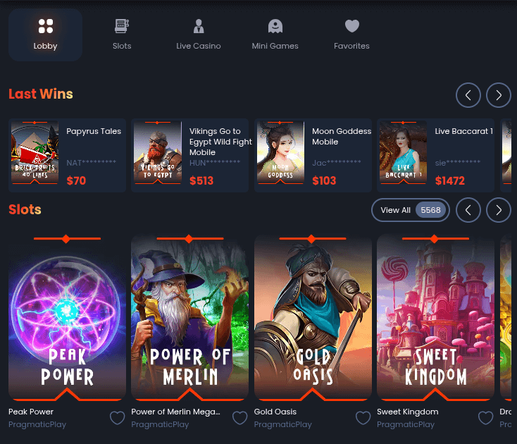 forzabet casino lobby