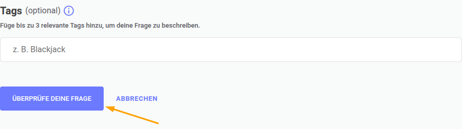 Frage uberprufen button