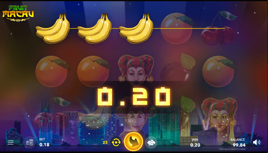 Fruit Macau Online Slot Game Features