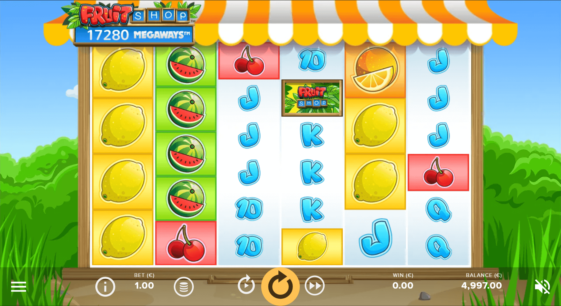 fruit shop megaways reels