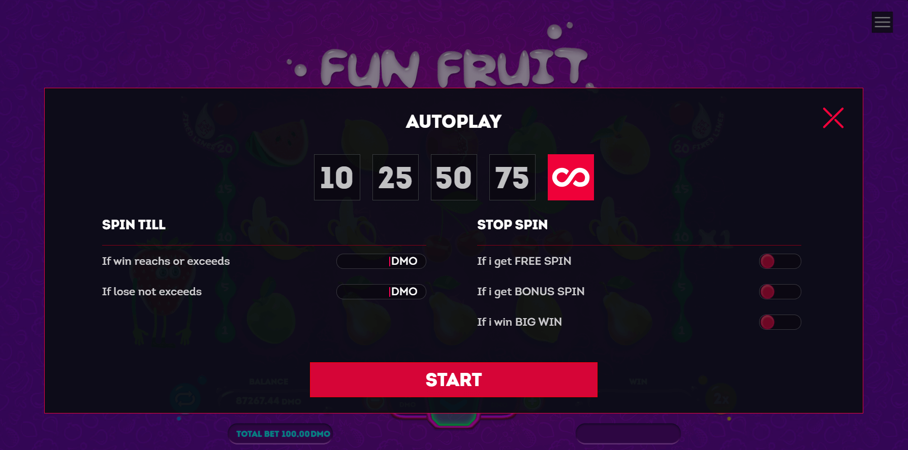 Fun Fruit online slot game autoplay