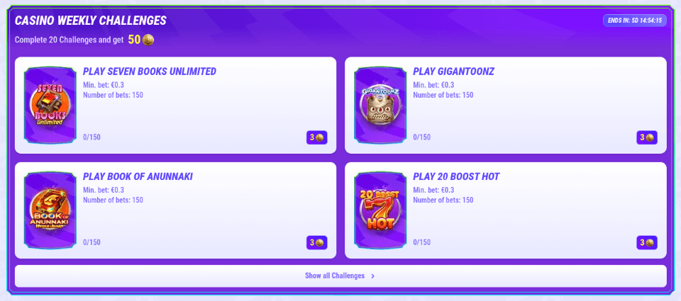 funbet casino weekly challenges