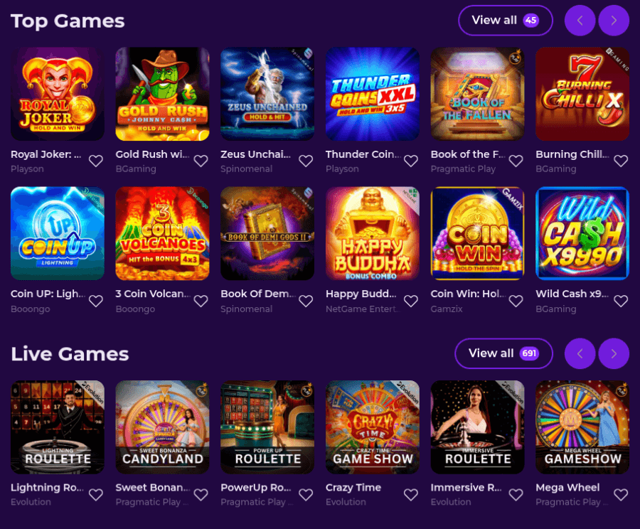 gambloria casino games