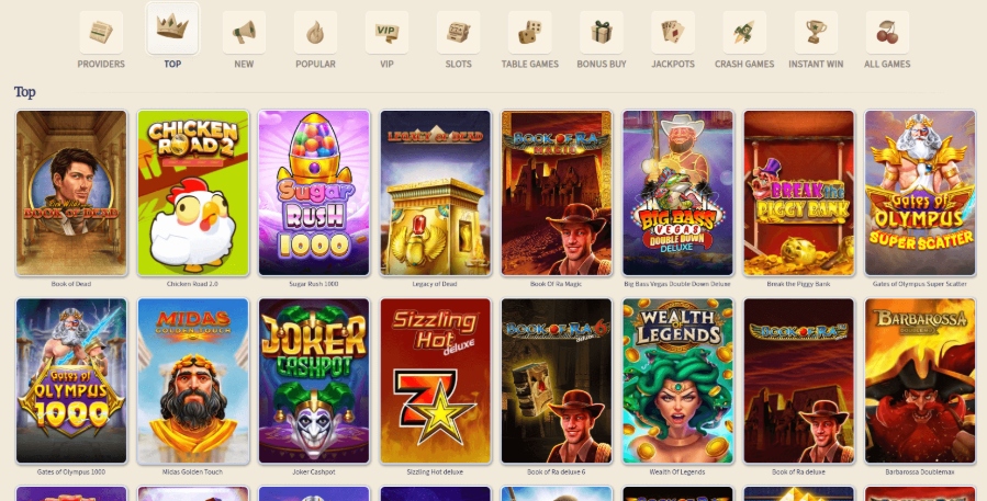 Game Library VIPLuck Casino