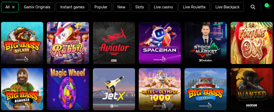 gamix casino game library