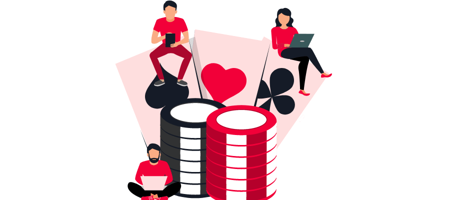 immagine dei forti giocatori d'azzardo sociali