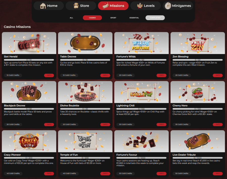 god of casino mission