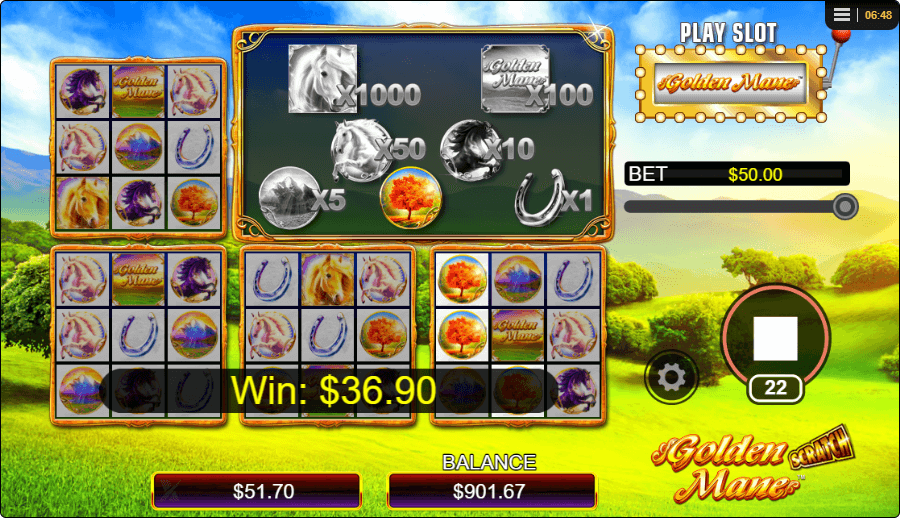 Golden Mane Online Scratch Game Features