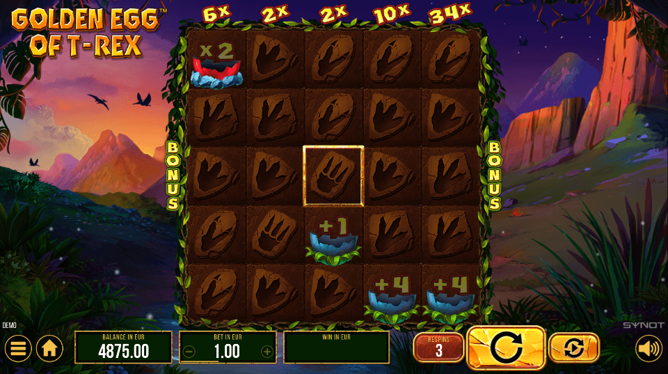 golden egg of t rex bonus game