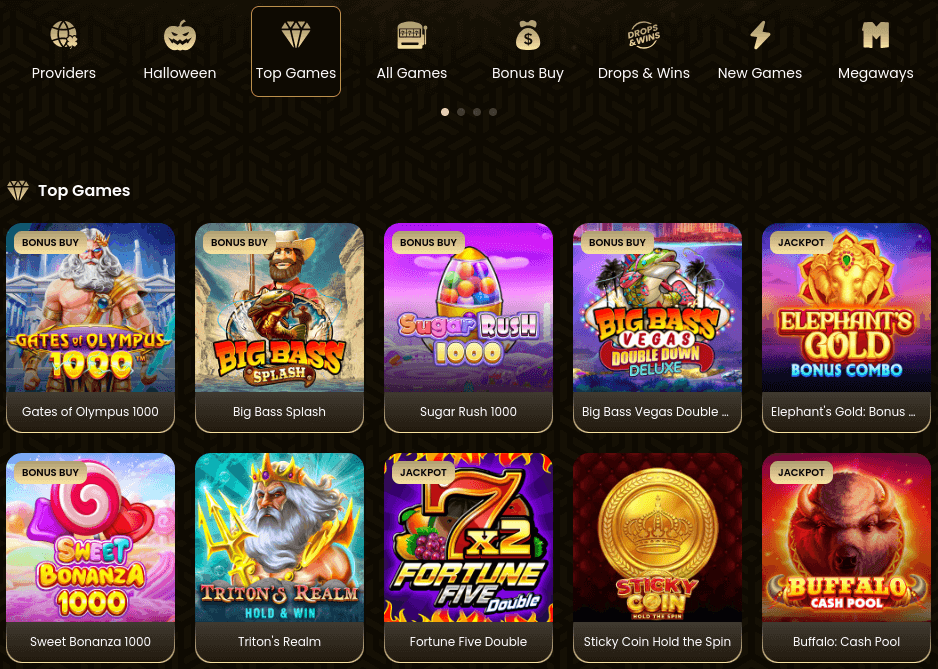 goldspin casino game library