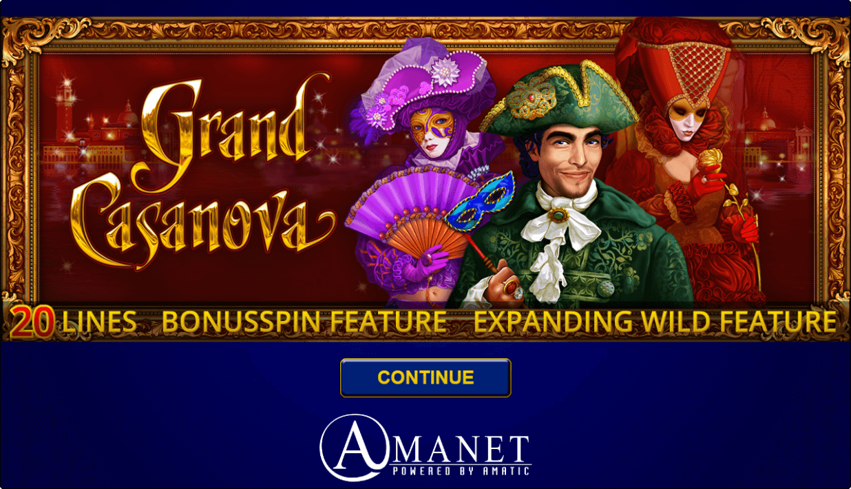 Grand Casanova Online Slot Game Reels