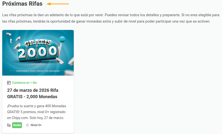 Guía de Rifas Lista de Rifas Próximas