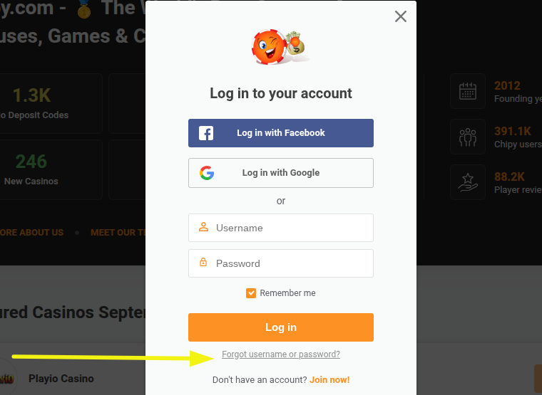 help center forgot username or password