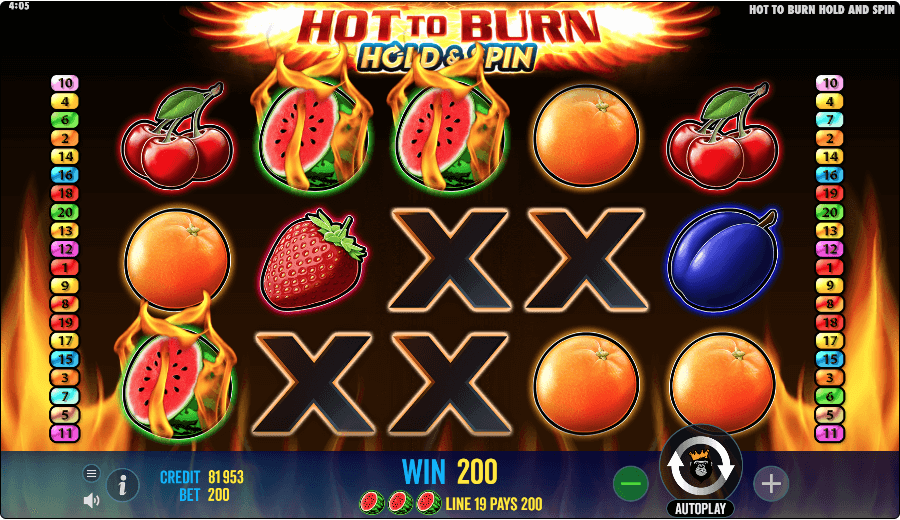 Hot to Burn: Hold and Spin Online Slot Game Bonus