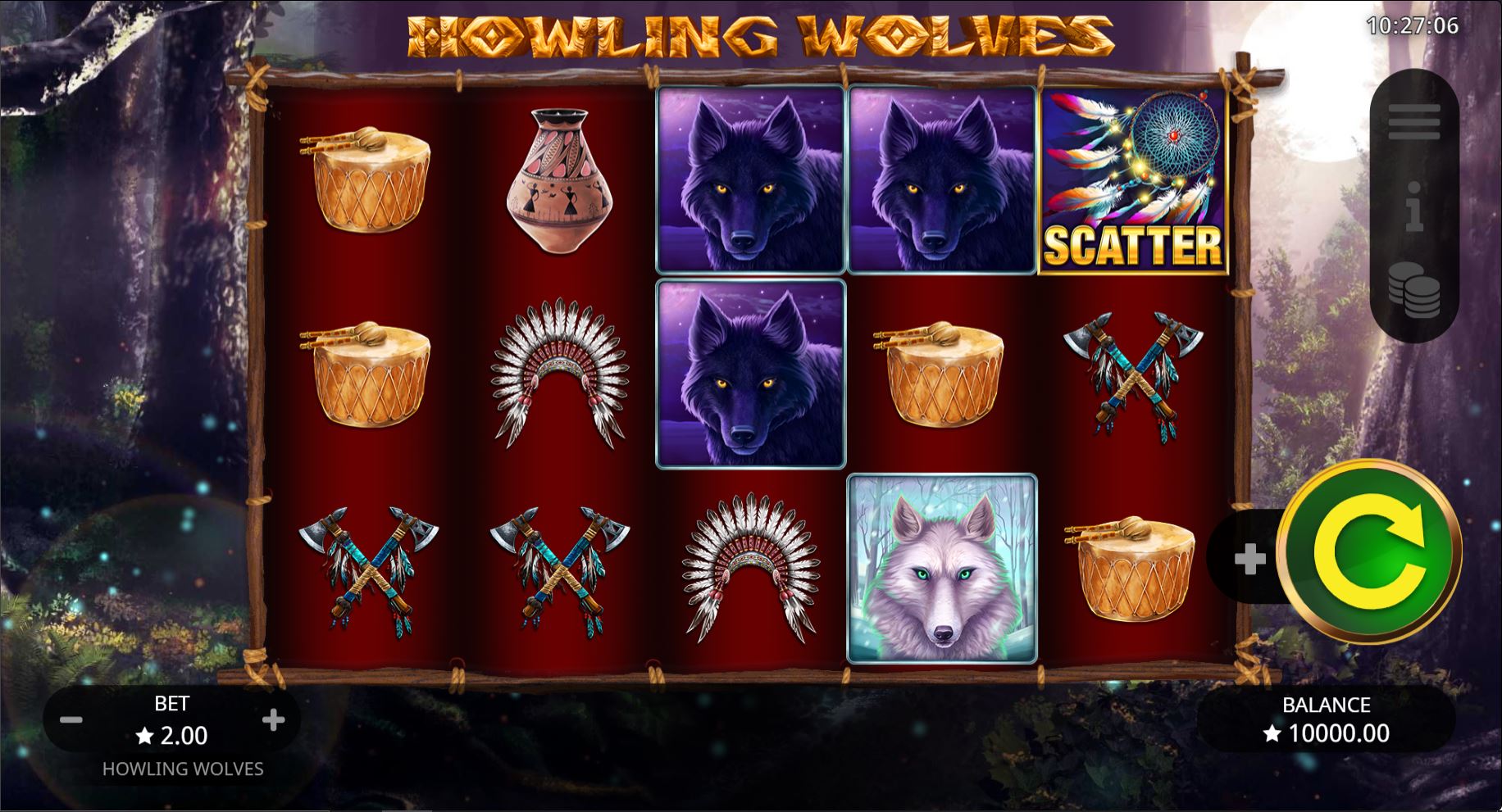 Howling Wolves Slot Reels