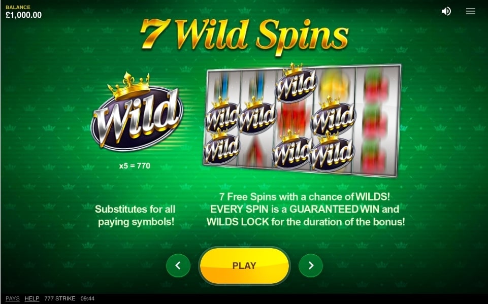 777 Strike Slot Game Symbol Wins