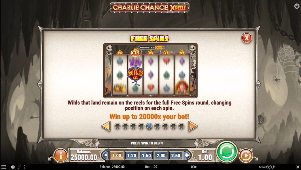 charlie chance slot game free spins