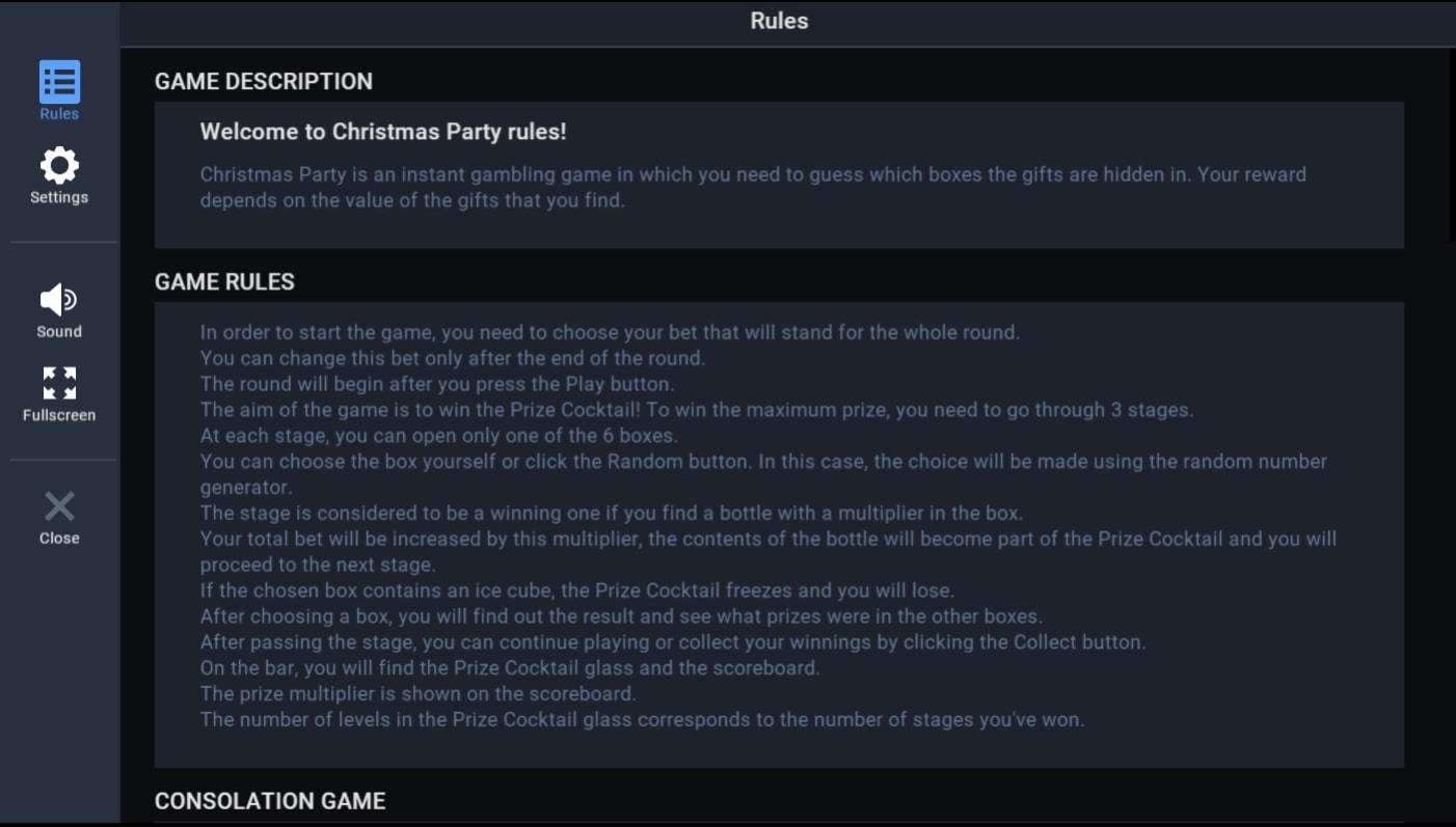 christmas pary slot game rules