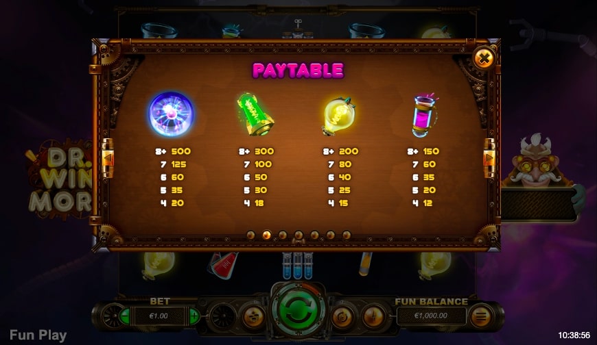 dr winmore slot paytable
