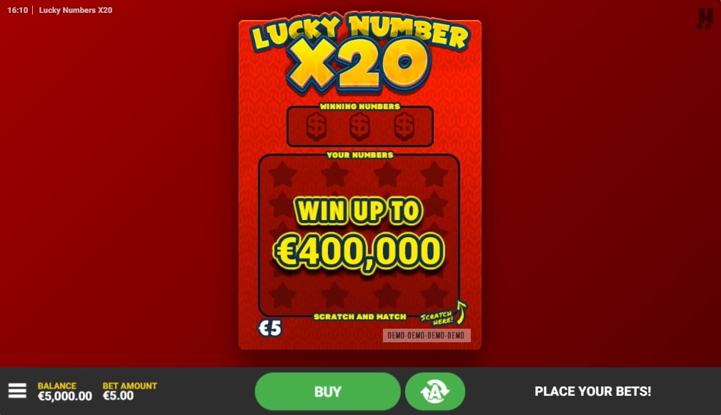 hacksaw gaming lucky number x20 scratch card game winning numbers