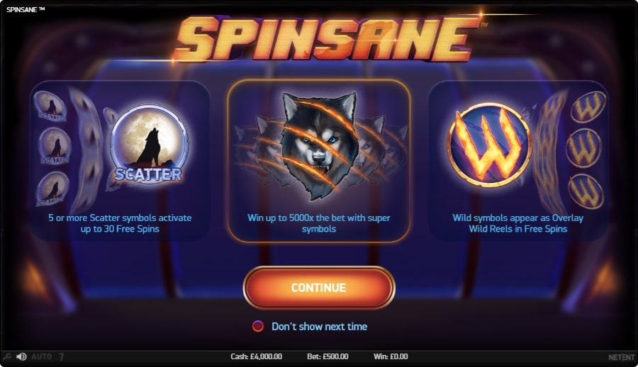 spinsane slot game