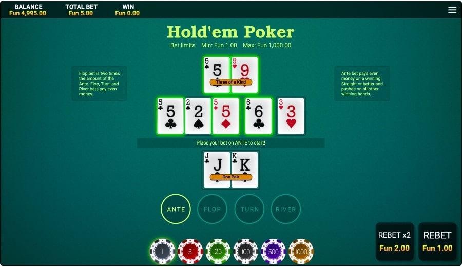 holdem poker ante