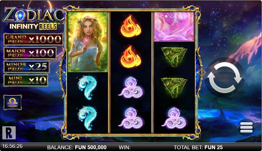 zodiac infinity reels slot game