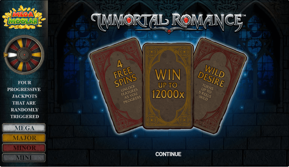 Immortal Romance Mega Moolah Online Slot Game Intro