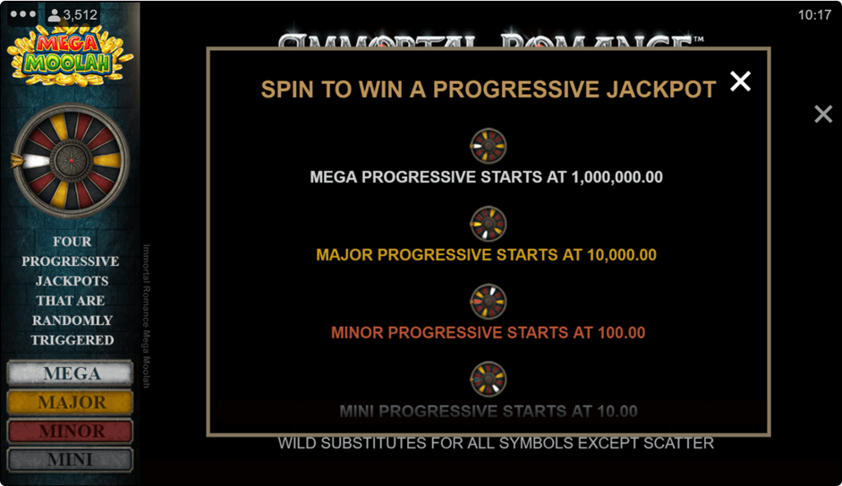 Immortal Romance Mega Moolah Online Slot Game Jackpot