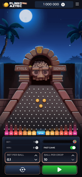 скриншот игры plinko aztec от inout games