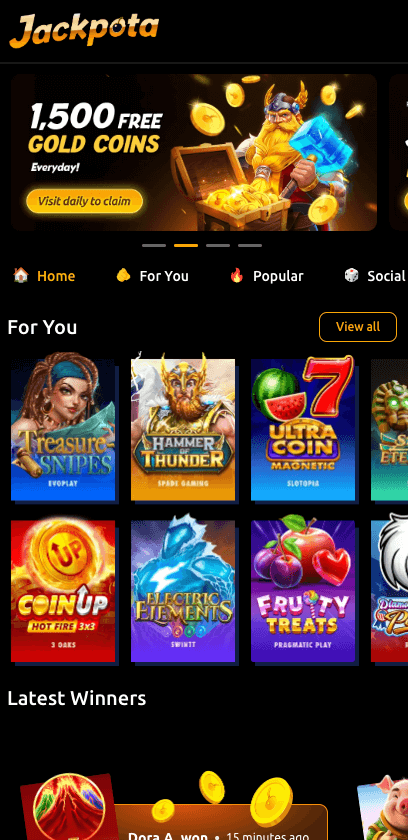 Jackpota User Interface Image