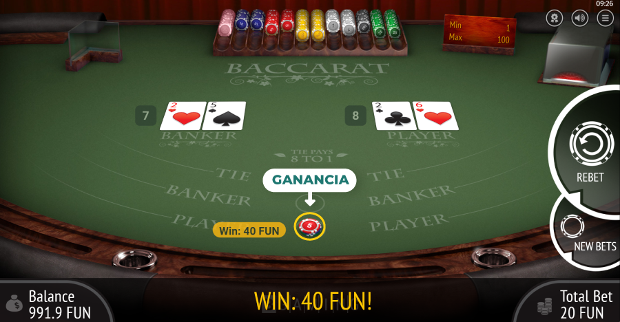 imagen de ganador de bacara