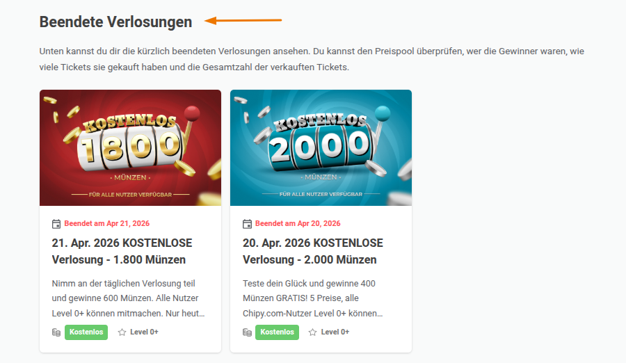 Kategorie „Verlosungen beendet“