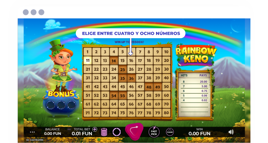 imagen de elige de 4 a 8 numeros