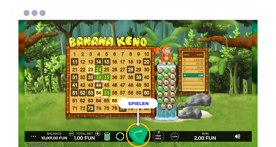 Keno Play SchaltflÃ¤che