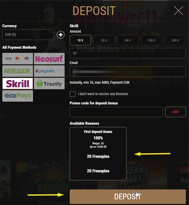 Casino Deposit Skrill