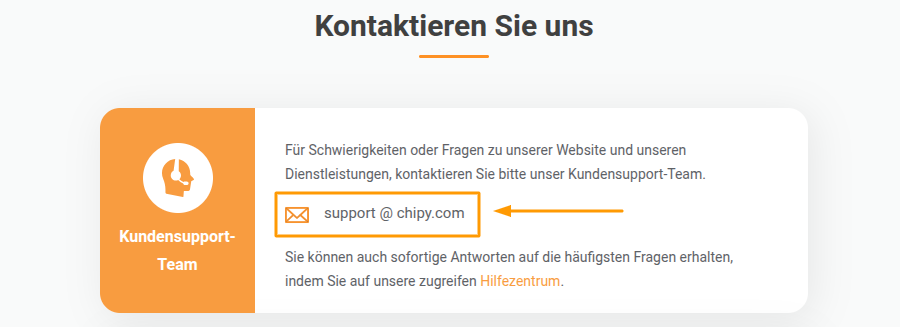 kundensupport team schliesst konto