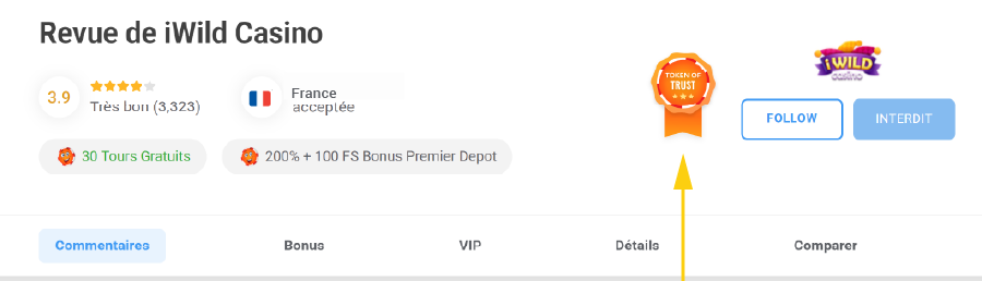 Page d avis des Casinos de Confiance