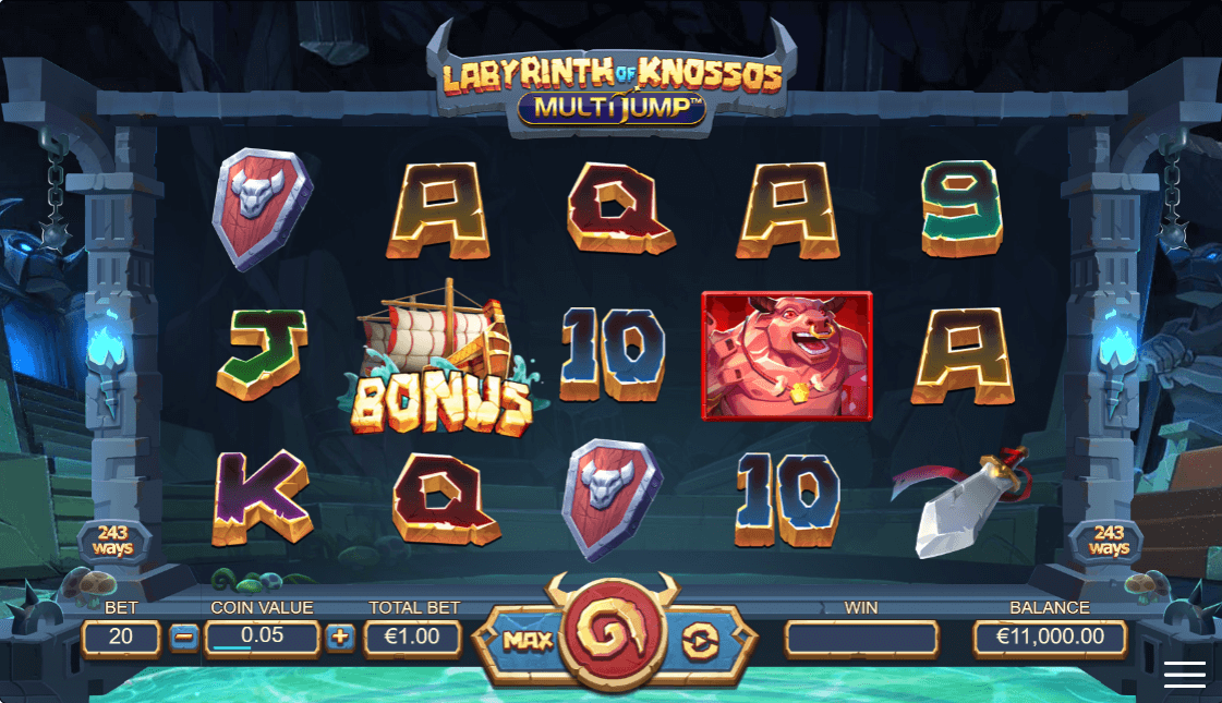 Labyrinth of Knossos Multijump Online Slot Game Features