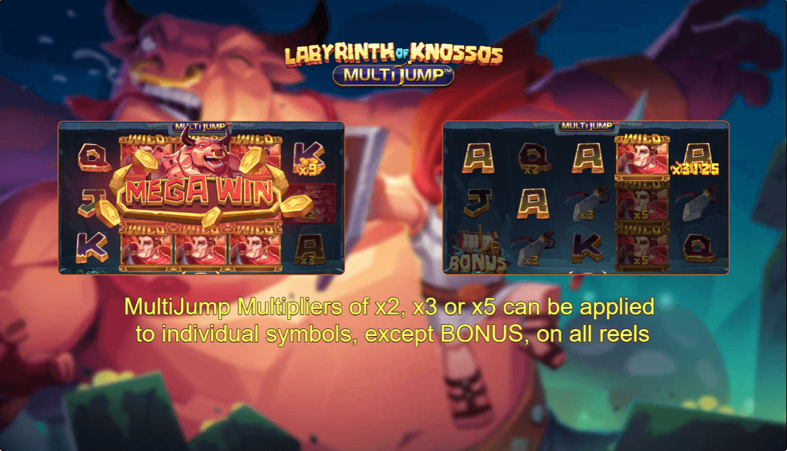 Labyrinth of Knossos Multijump Online Slot Game Reels